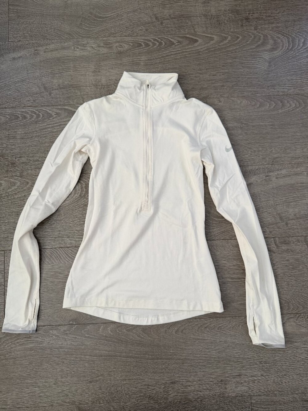 Nike Pro Dri-FIT White Half Zip Athletic Pullover Womens XS